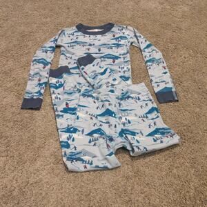 Hanna Andersson Winter Hockey Long John Pajamas Size 140 (10) Organic Cotton